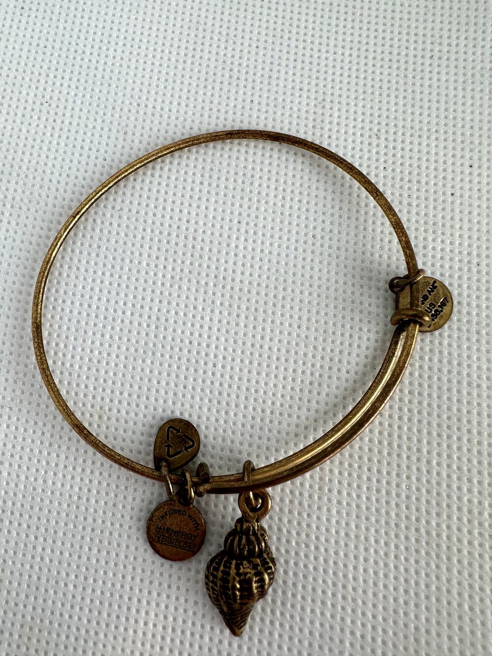 Alex + Ani Energy Charm Bracelet Conch Seashell Beach